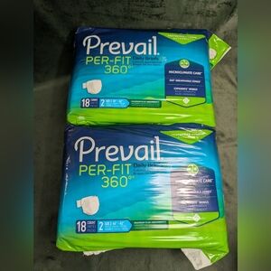 (Lot of 2) Prevail Daily Disposable Underwear Size 2 18ct  45"-62" Per-fit 360